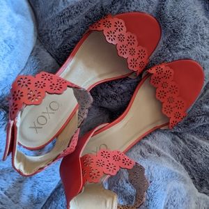 Xoxo wedge lace sandal heels
